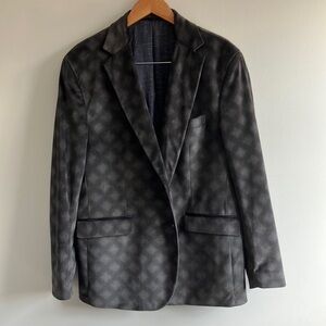 Robert Graham men’s tailored velour gray blazer size 46 business casual